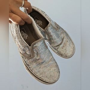 Sequin Vans Slip on Shoes Size : 2.5 Big kids